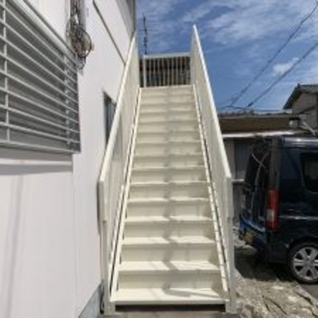 岡山市 中区 原尾島 鉄骨階段 塗り替え工事?‍♀️の画像