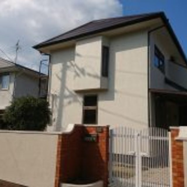 玉野市　壮内　K様邸　屋根　カラーベスト遮熱シリコン　外壁モルタル高耐久ラジカル塗料　塀補修塗り替えの画像
