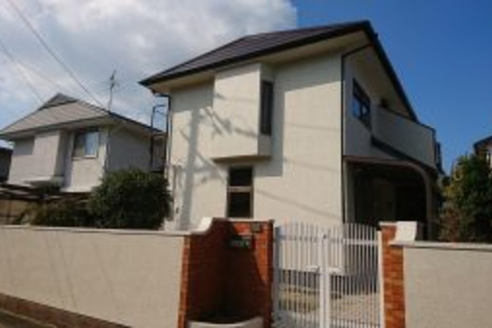 玉野市　壮内　K様邸　屋根　カラーベスト遮熱シリコン　外壁モルタル高耐久ラジカル塗料　塀補修塗り替えの画像