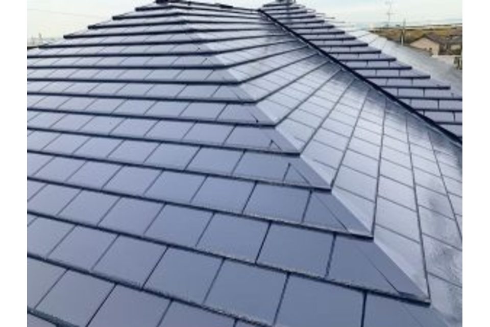 岡山市　南区　迫川　S様邸　ALc外壁　吹き付け　屋根　セメント瓦　遮熱フッ素塗り替え工事の画像