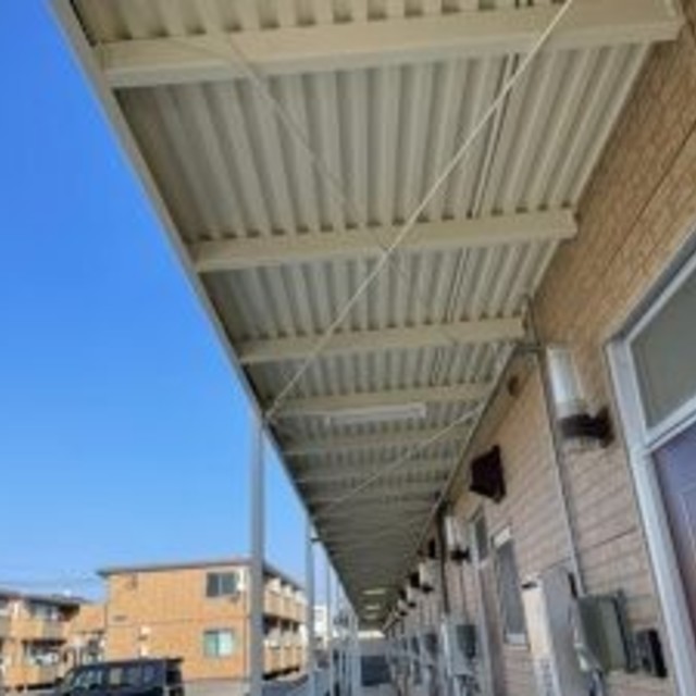 岡山市 中区 浜 アパート M様邸 鉄骨階段 土間塗装 長尺シート改修工事　鉄骨階段・手すりの画像