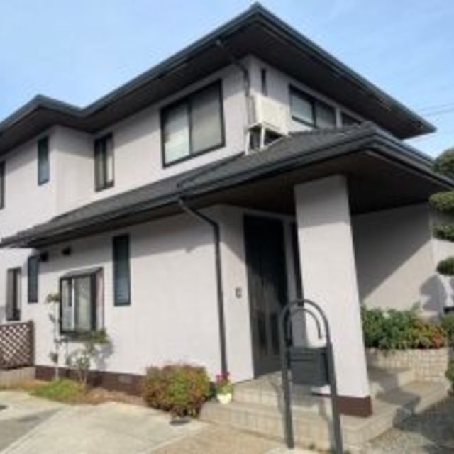 岡山市　中区　湊　S様邸　モルタル外壁　ラジカルシリコン　ガラスコーティング　塗り替え工事の画像