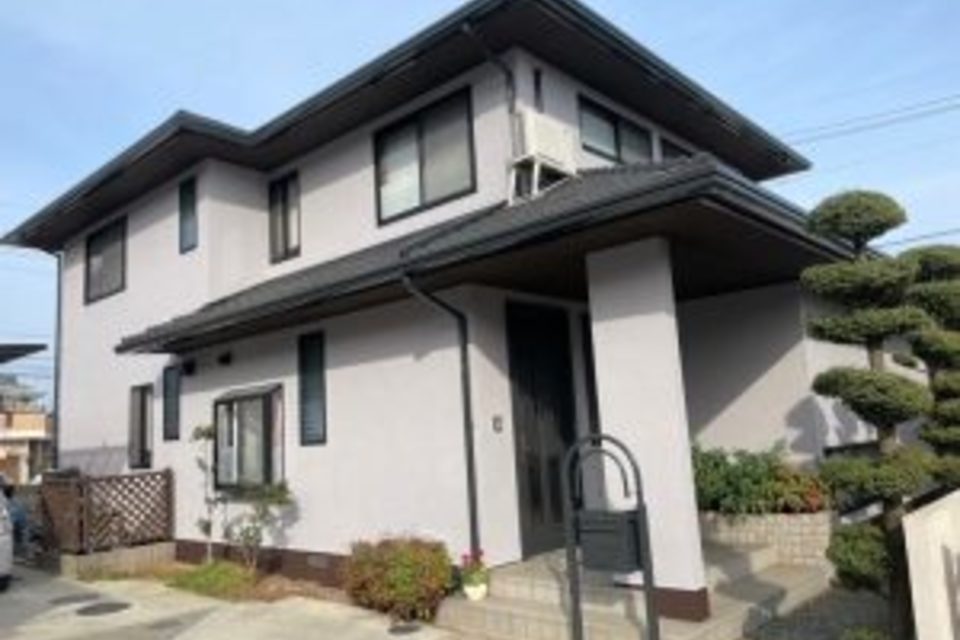 岡山市　中区　湊　S様邸　モルタル外壁　ラジカルシリコン　ガラスコーティング　塗り替え工事の画像