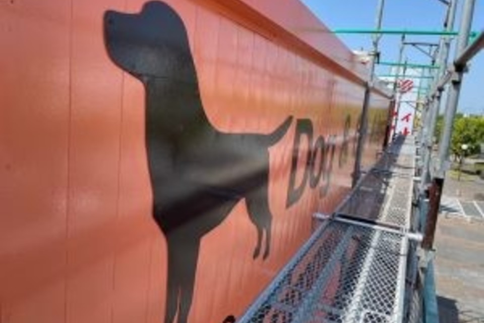 香川県 高松市 ペットショップアミーゴ 看板 塗り替え工事?の画像