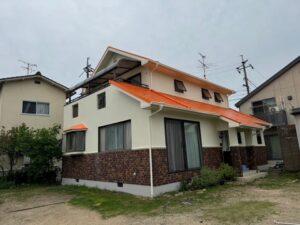岡山市　北区　辛川市場　F様邸　屋根　カラーベスト　　外壁　モルタル　塗り替え工事の画像