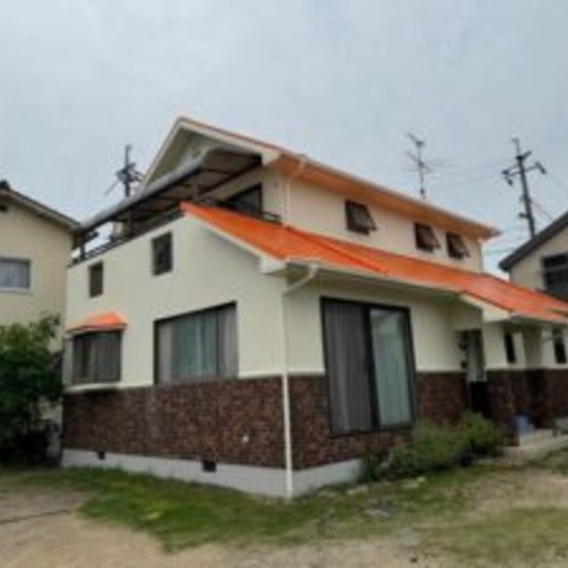 岡山市　北区　辛川市場　F様邸　屋根　カラーベスト　　外壁　モルタル　塗り替え工事の画像