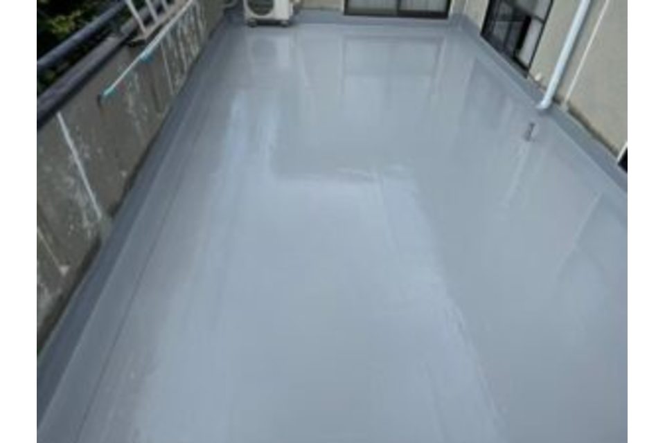 岡山市　中区　穝　M様邸　外壁　遮熱無機　ガラスコーティング　防水　通気緩衝工法　遮熱　塗り替え工事ベランダ防水　遮熱通気緩衝工法の画像