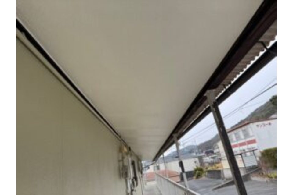 北区　津島　M様邸（コーポ）軒天　塗り替え工事の画像